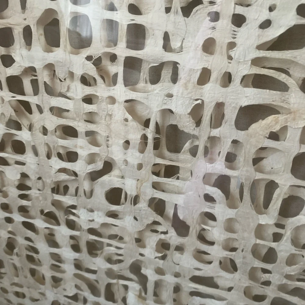MCM‎ Organic Modern Wall Art in Paper and Muslin in a Shadowbox Frame linen